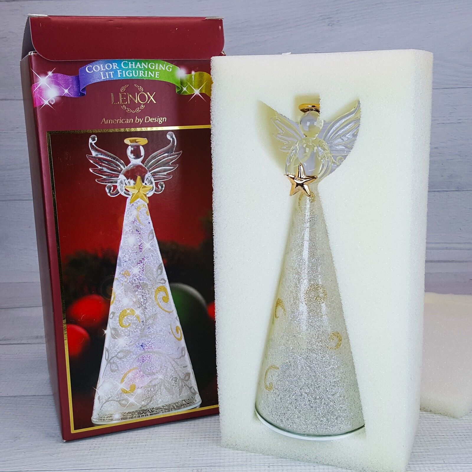 Lenox Merry & Magical Glass Angel Color Changing 8\