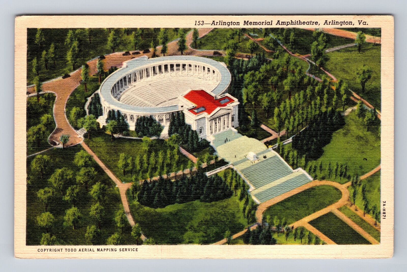 Arlington VA-Virginia, Arlington Memorial Amphitheatre, Vintage Postcard