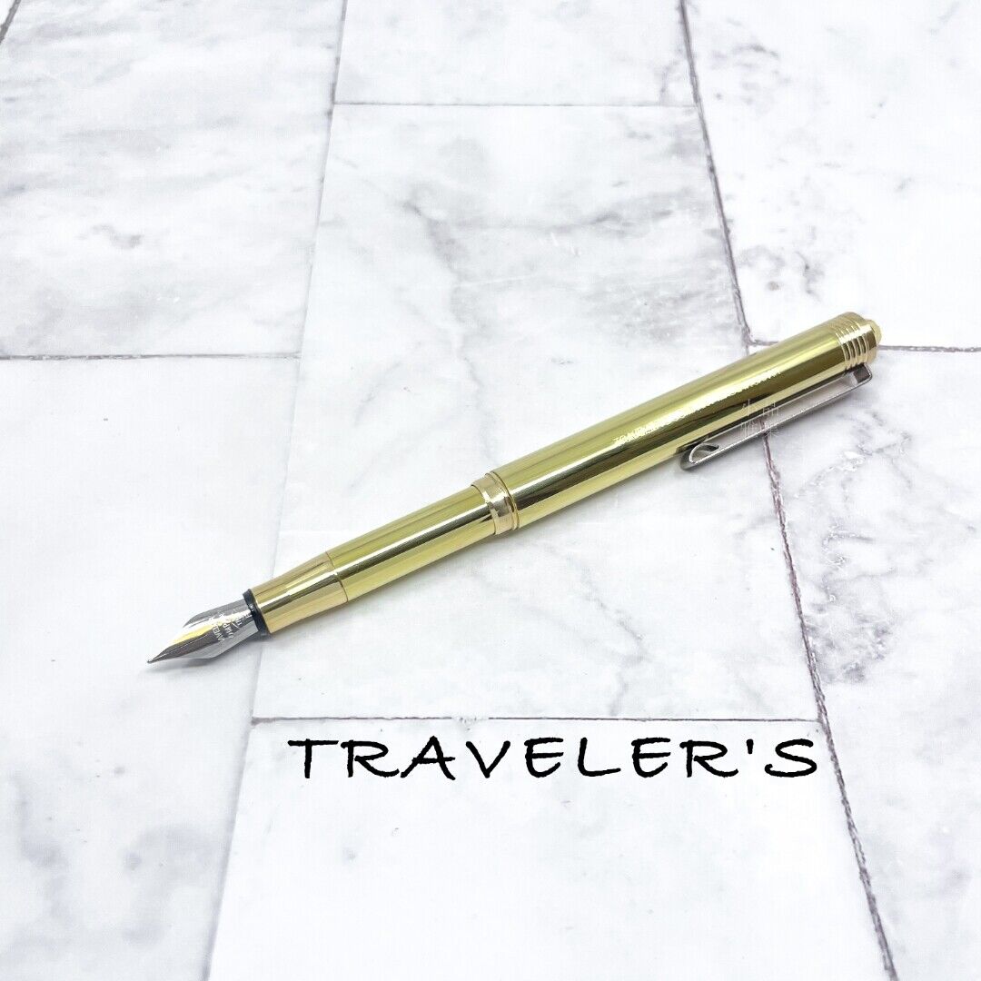 Japan Midori TRAVELER\'S Notebook TRC Brass Short Fountain Pen