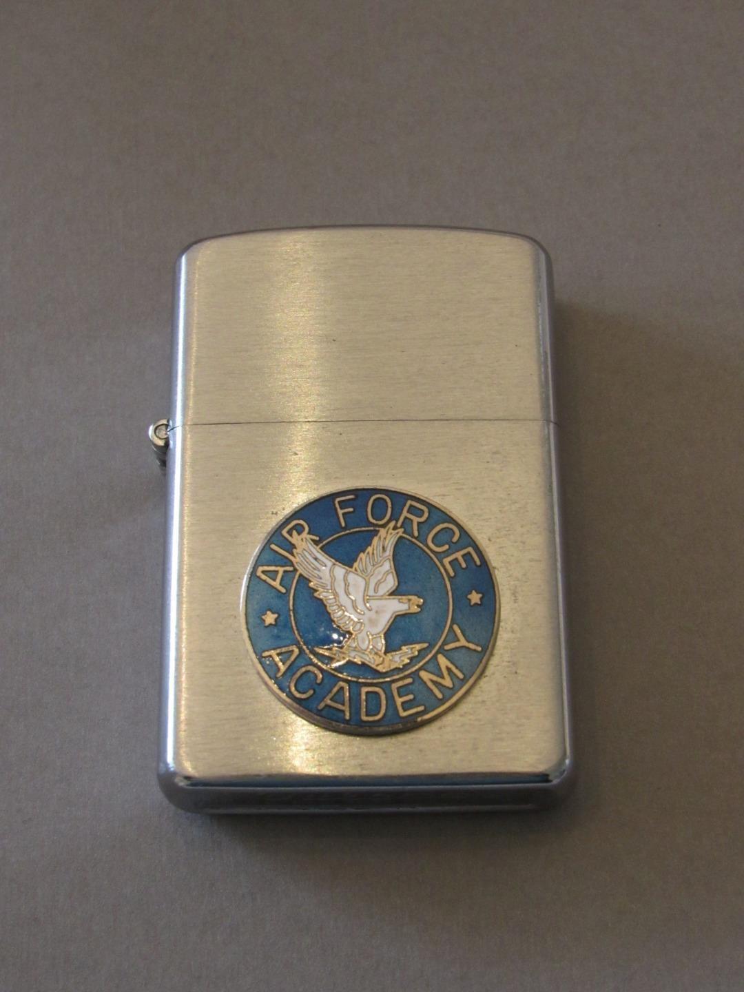 Vintage Vulcan USAF Air Force Academy Lighter 1950\'s Unused Silver Tone Enamel