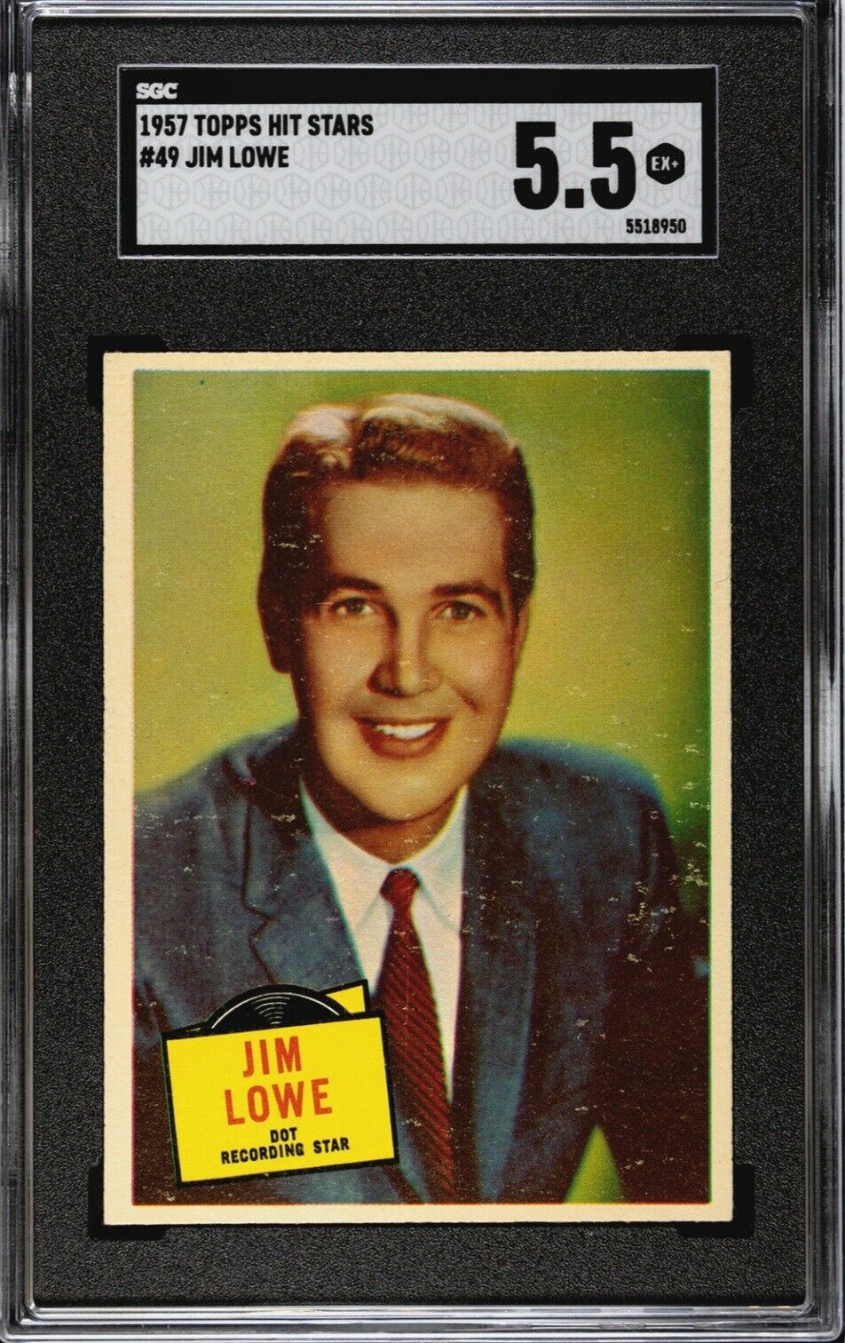 1957 Topps Hit Stars #49 Jim Lowe Sgc 5.5
