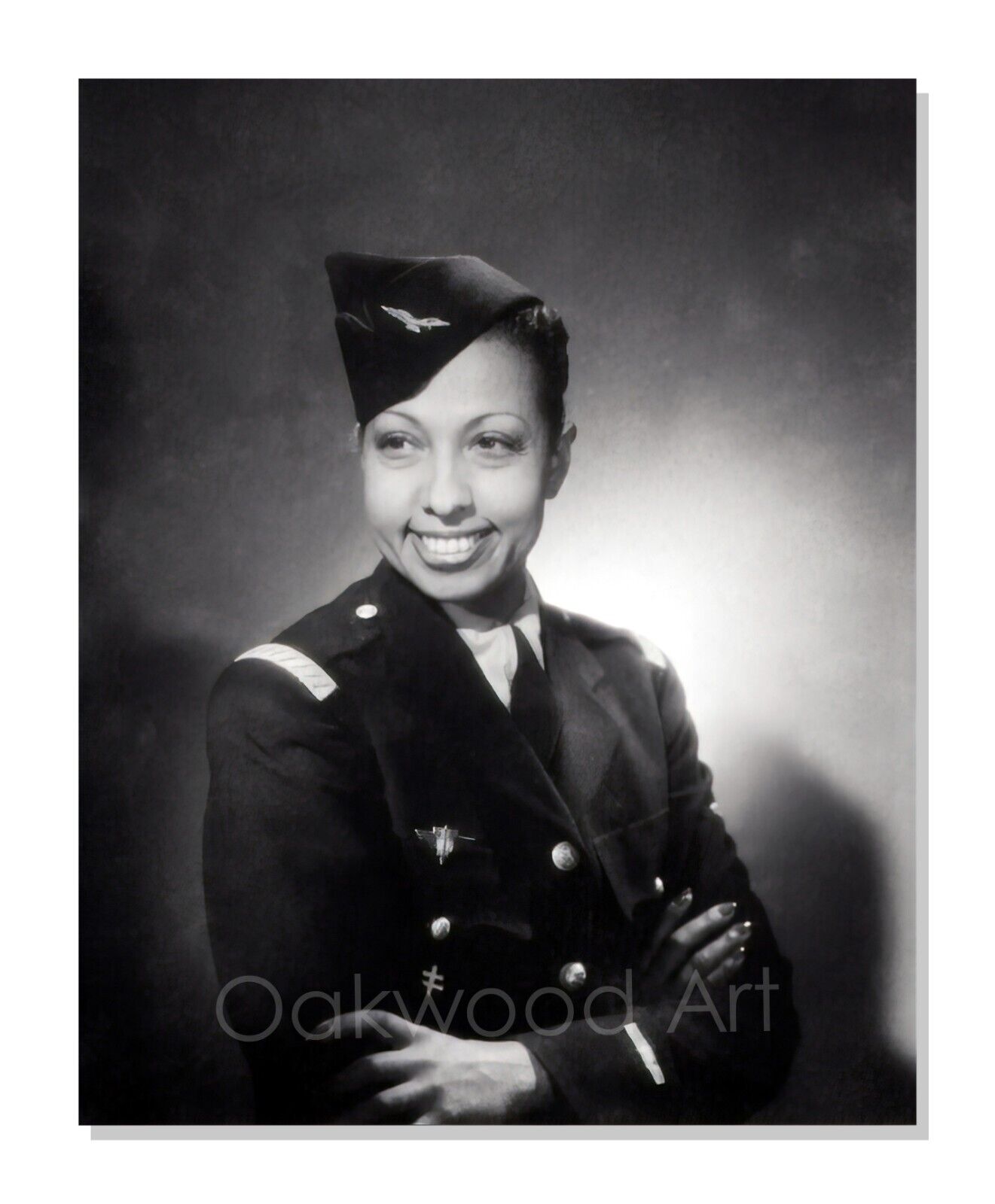 Josephine Baker in French Air Force Uniform - Vintage Photo Reprint
