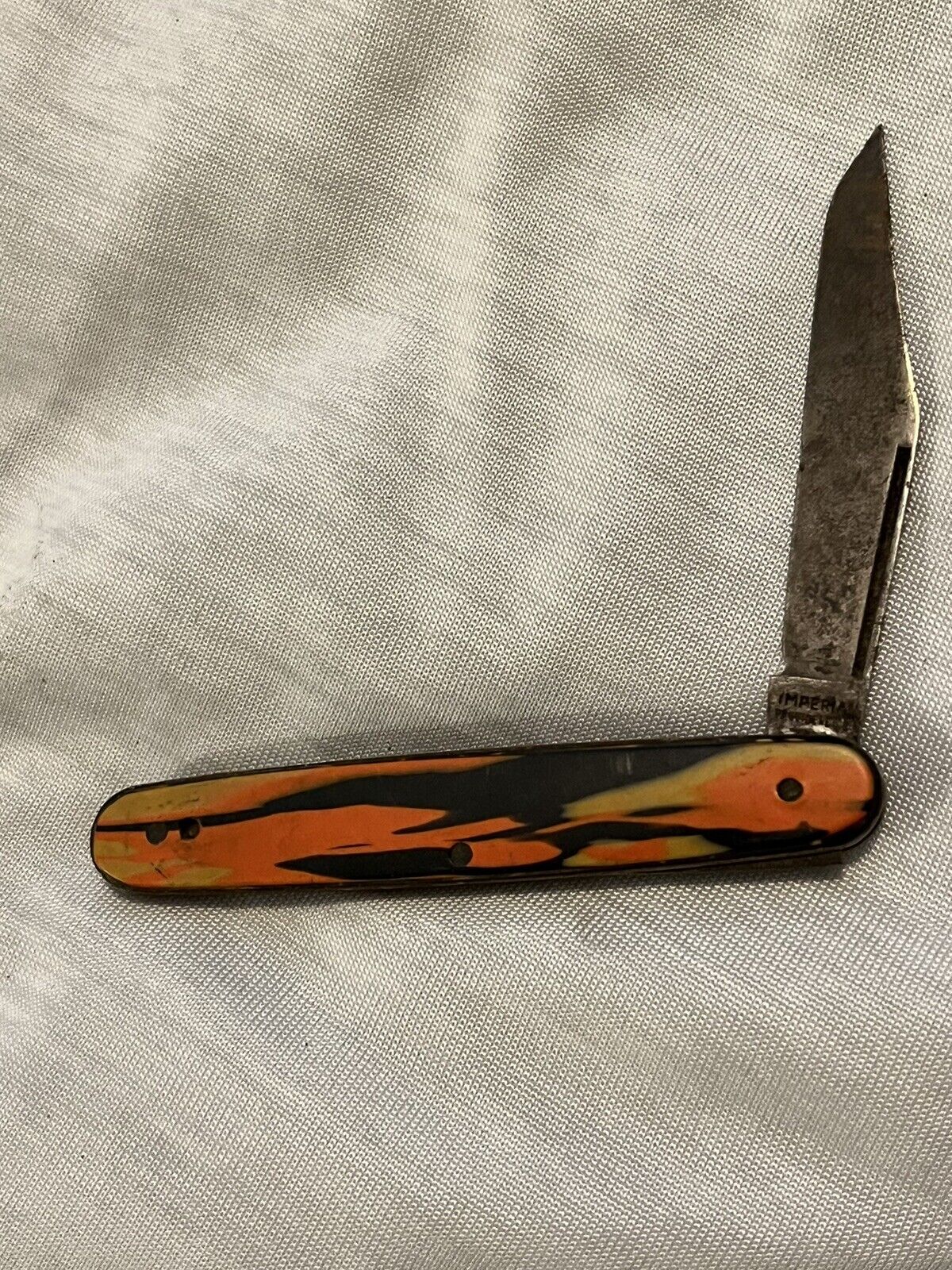 Unique Vintage Imperial Pocket Knife Very Colorful Rare Pattern
