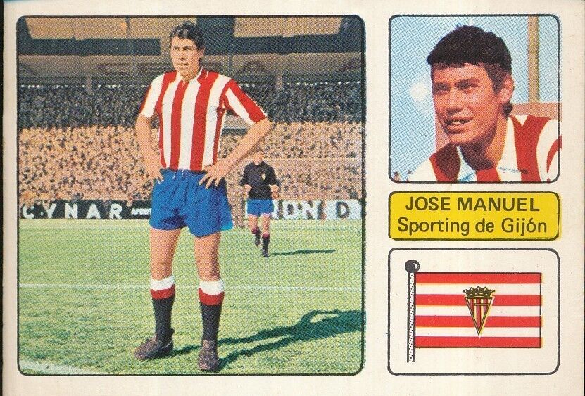 JOSE MANUAL FERNANDEZ SPORTING GIJON CHROME CARD LEAGUE CHAMPIONSHIP 1973-74 FHER