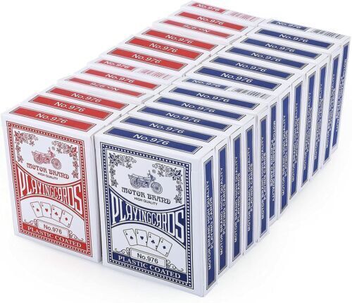 24 Decks Poker Playing Cards Size Standard Index LotFancy 12 BLUE & 12 RED Game