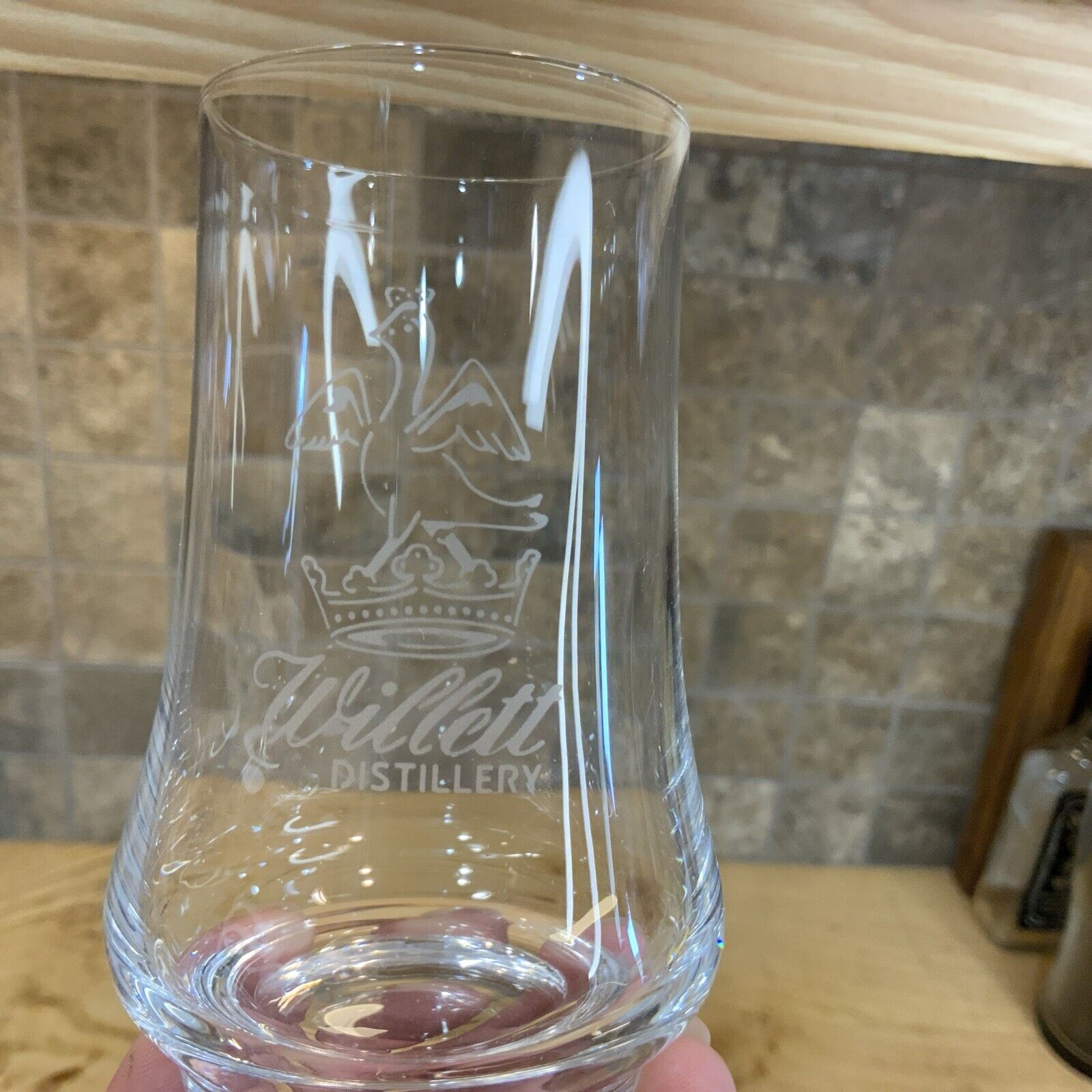 Willett Distillery Neat Tasting Bourbon Glencairn Glass Logo Kentucky Barware