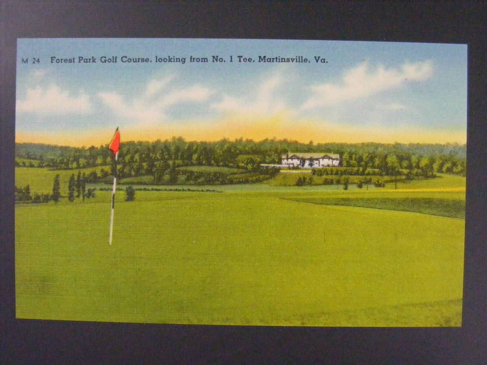 Martinsville Virginia VA Forest Park Golf Course Linen Postcard c1930-50 Vintage
