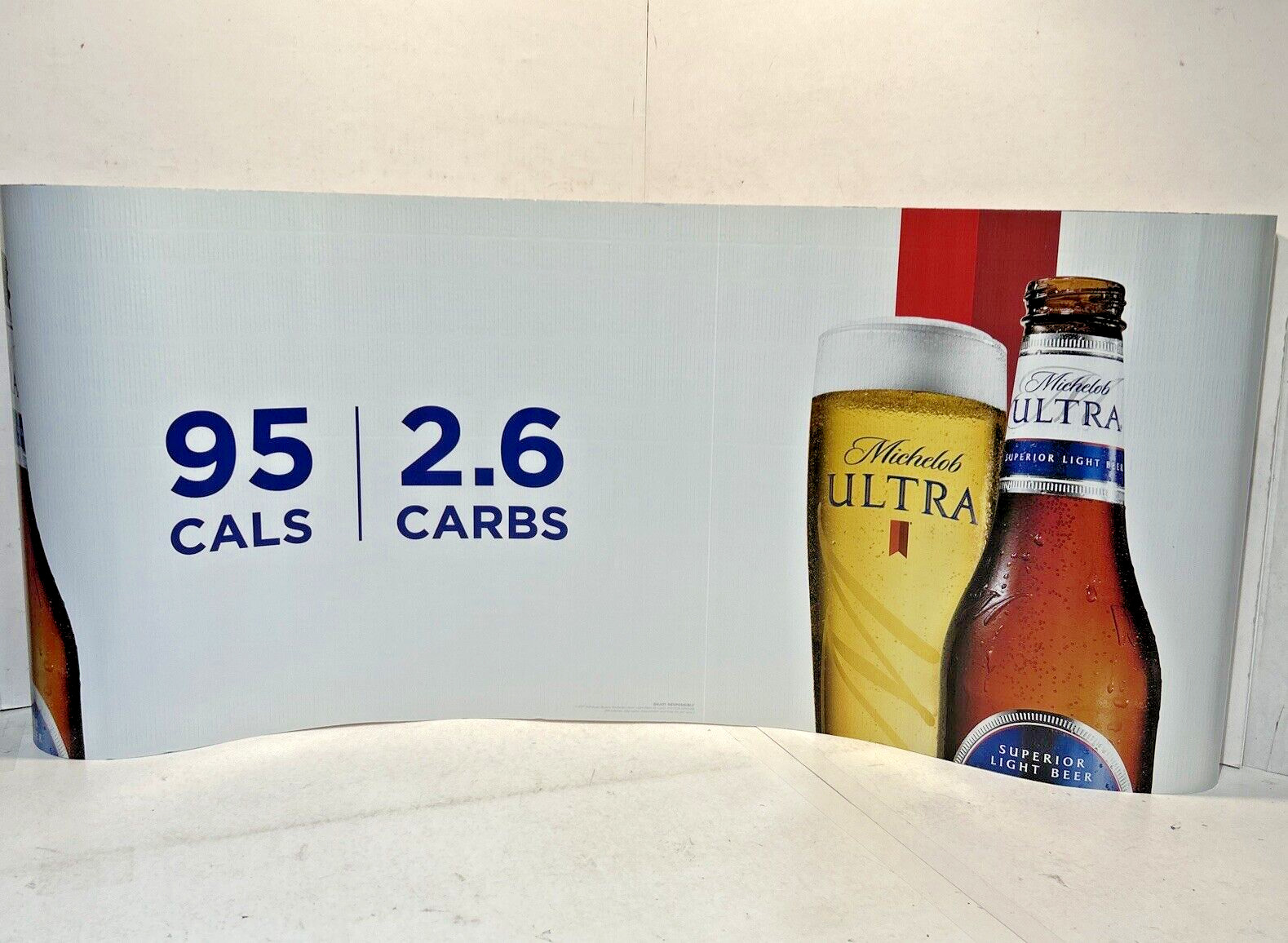 Michelob Ultra Corrugated Roll Out Advertising Sign Banner 20 ft