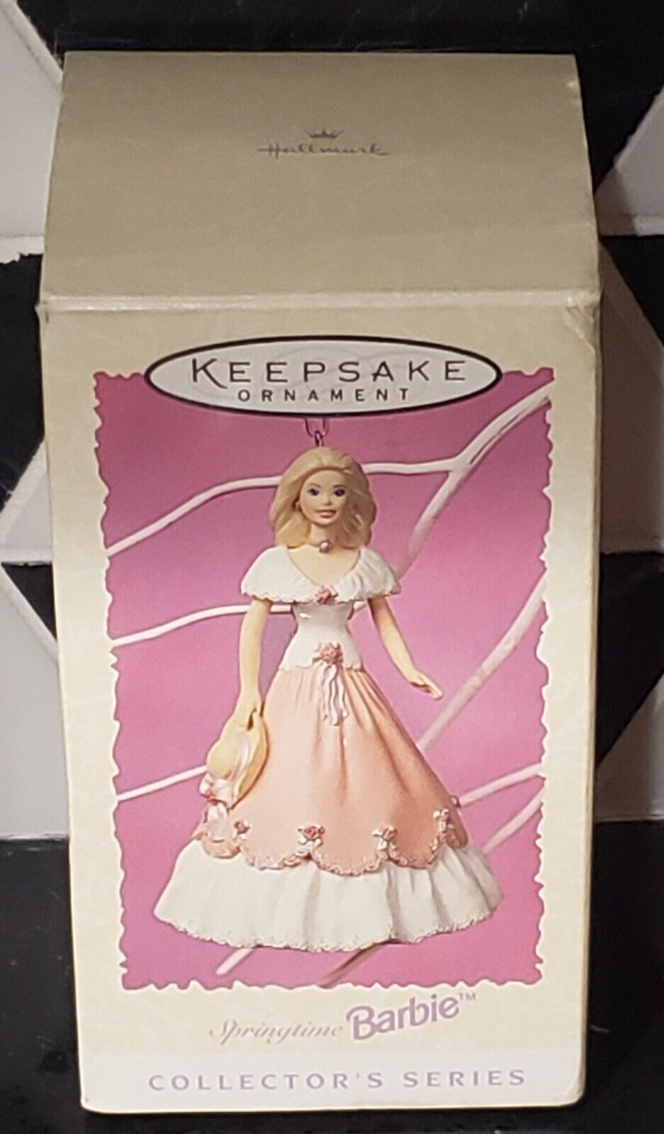 Vintage Hallmark Keepsake Ornament Springtime 96\' Barbie QX080642 Pink Christmas