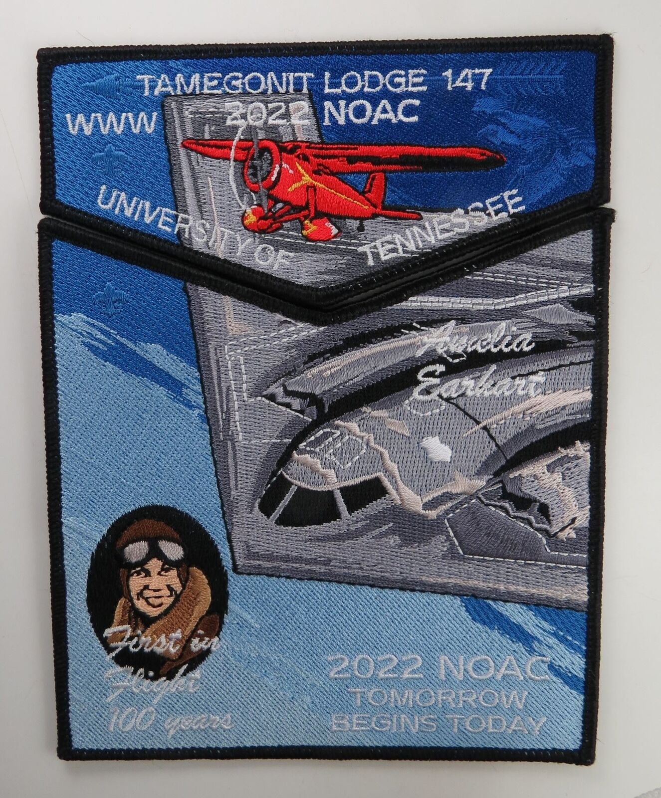 NOAC 2022 Tamegonit Lodge 147 University of Tennessee Amelia Earhart BLACK Bdr.