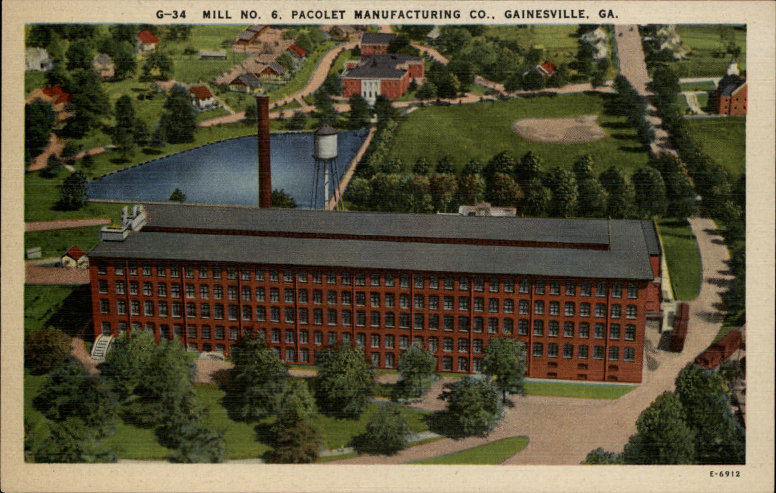 Georgia Gainesville Pacolet Manufacturing Mill No 6 ~ 1930s linen sku237