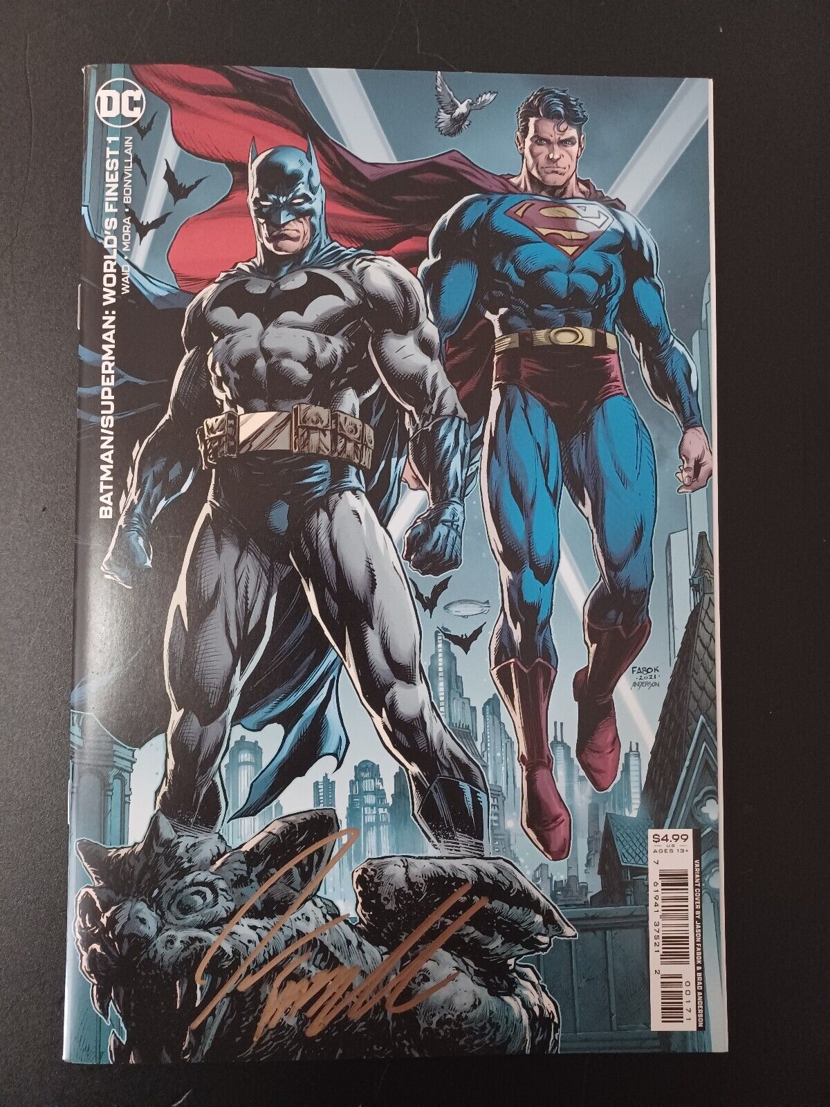 Batman Superman World's Finest #1 Signed By Jason Fabok W/COA