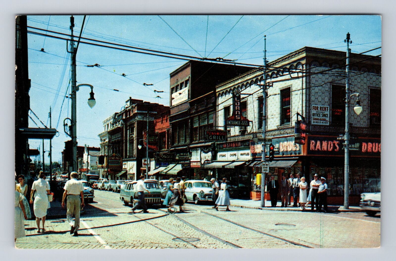Wilkinsburg PA- Pennsylvania, Busiest Corner, Advertisement, Vintage Postcard