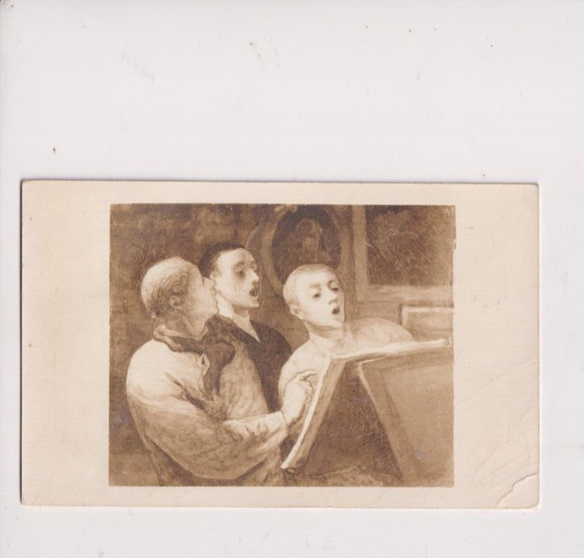 Postcard Art Honore Daumier Choir Postcard 1939