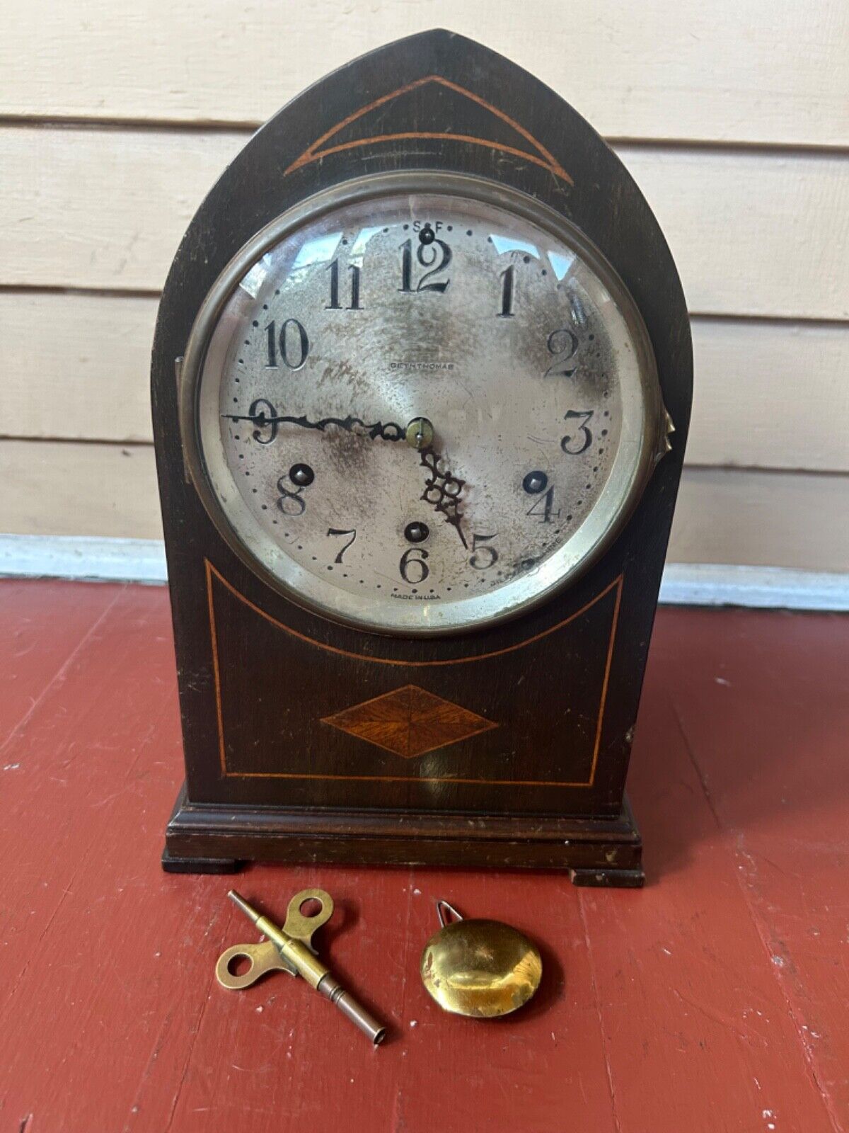 Antique SETH THOMAS Westminster  95 Chime Mantel Clock 124A Bee Hive For Repair