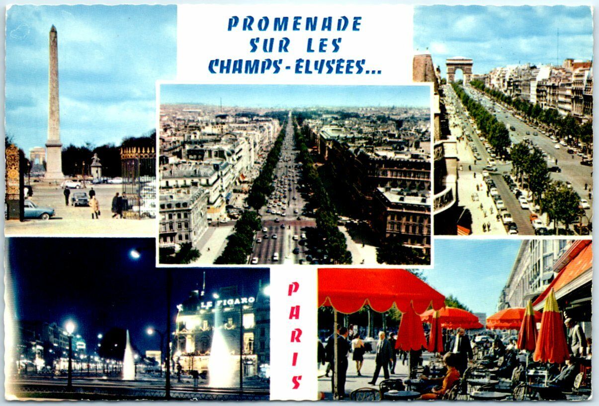 Postcard - Walk On The Champs-Élysées Avenue - Paris, France