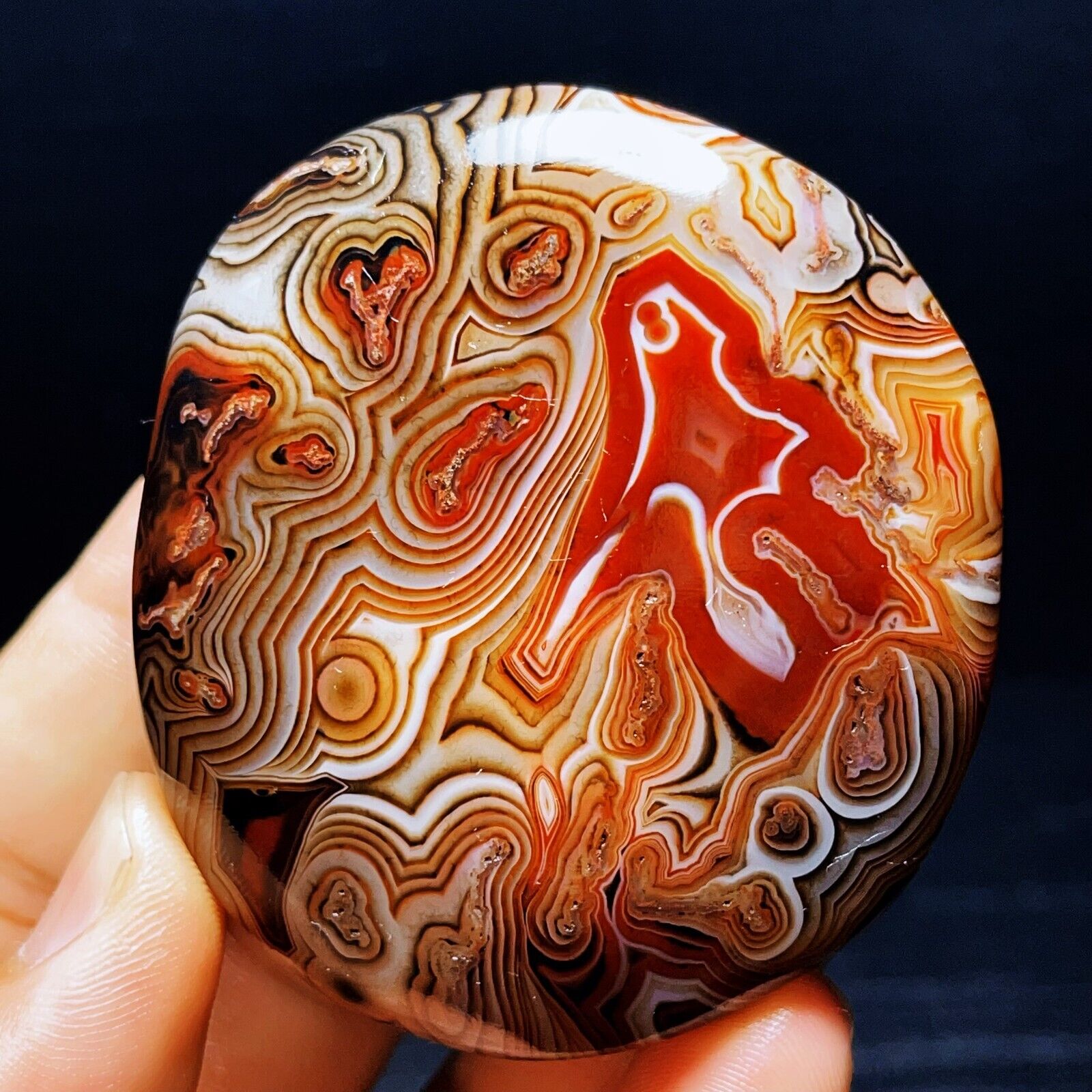 TOP 140G Natural Polished Silk Banded Agate Lace Agate Crystal Madagascar  L1829