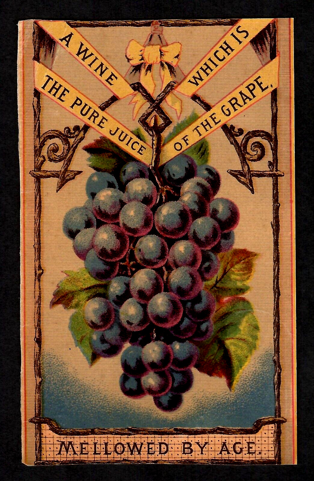 THURBER WINE TRADE CARD~REVERSE TELLS STORY OF DR UNDERHILLS CROTON POINT GRAPES