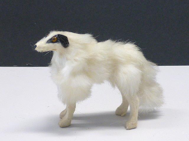 1940 Vintage White Borzoi Russian Wolfhound Dog Rabbit Fur Kestner Doll Germany