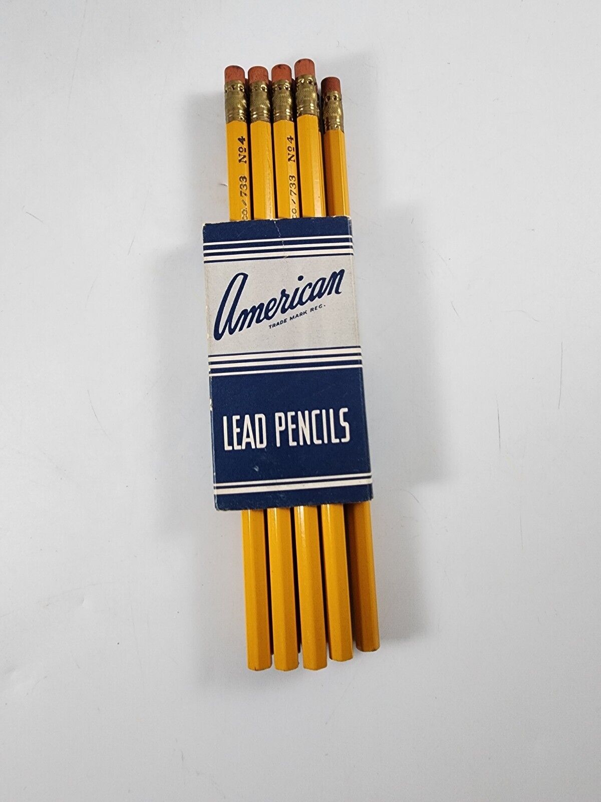 Vtg Qty 9 AUTOGRAPH American Pencil Co Number 733~No. 4 Hard Wood Pencils NOS