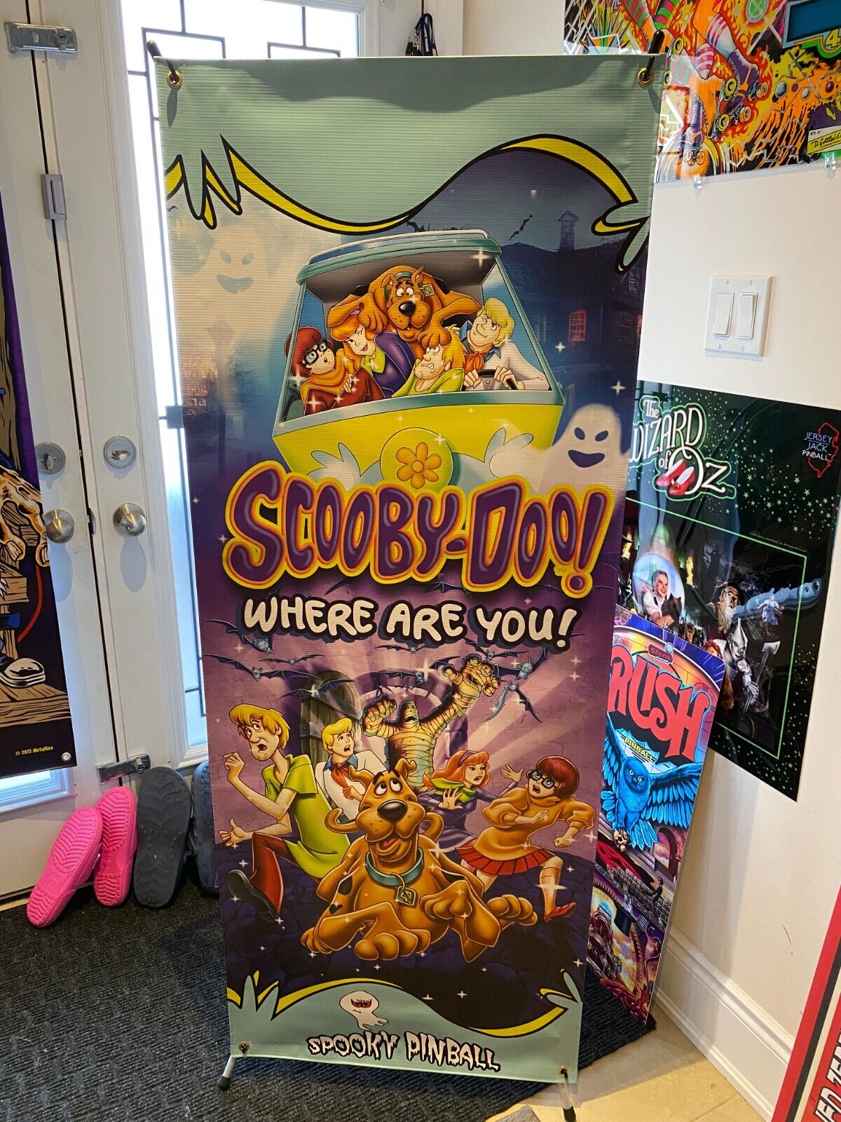 Scooby Doo Pinball Banner 24' x 62' Heavy Vinyl, Pinball Gift