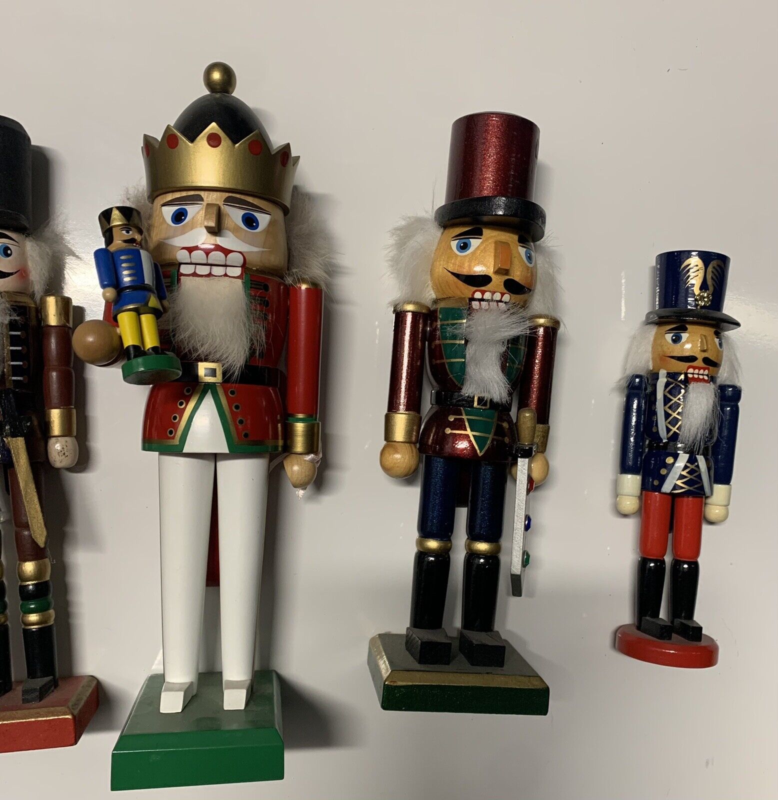 Vintage Set 5 Wooden Christmas Nutcracker Soldiers