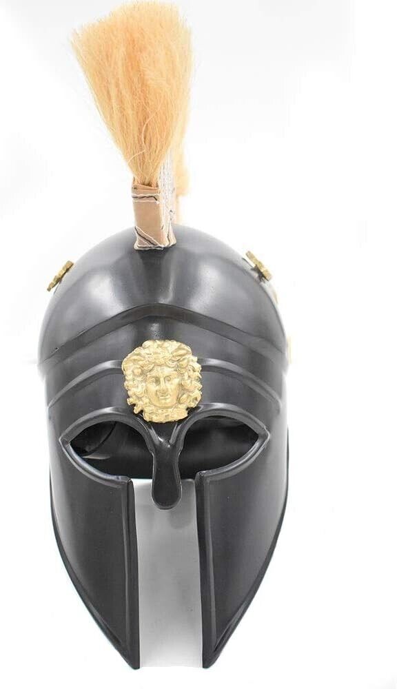 Medieval Warrior Corinthian Helmet with Plume 18 Gauge Steel Wearable for Adult
