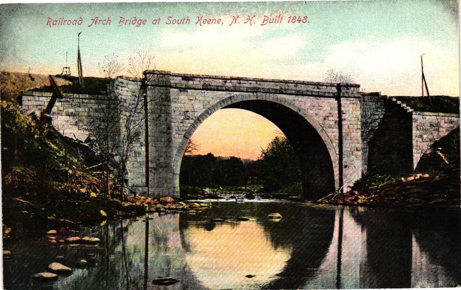 Vintage Postcard- 20109. ARCH BRIDGE SOUTH KEENE NH. UnPost 1930