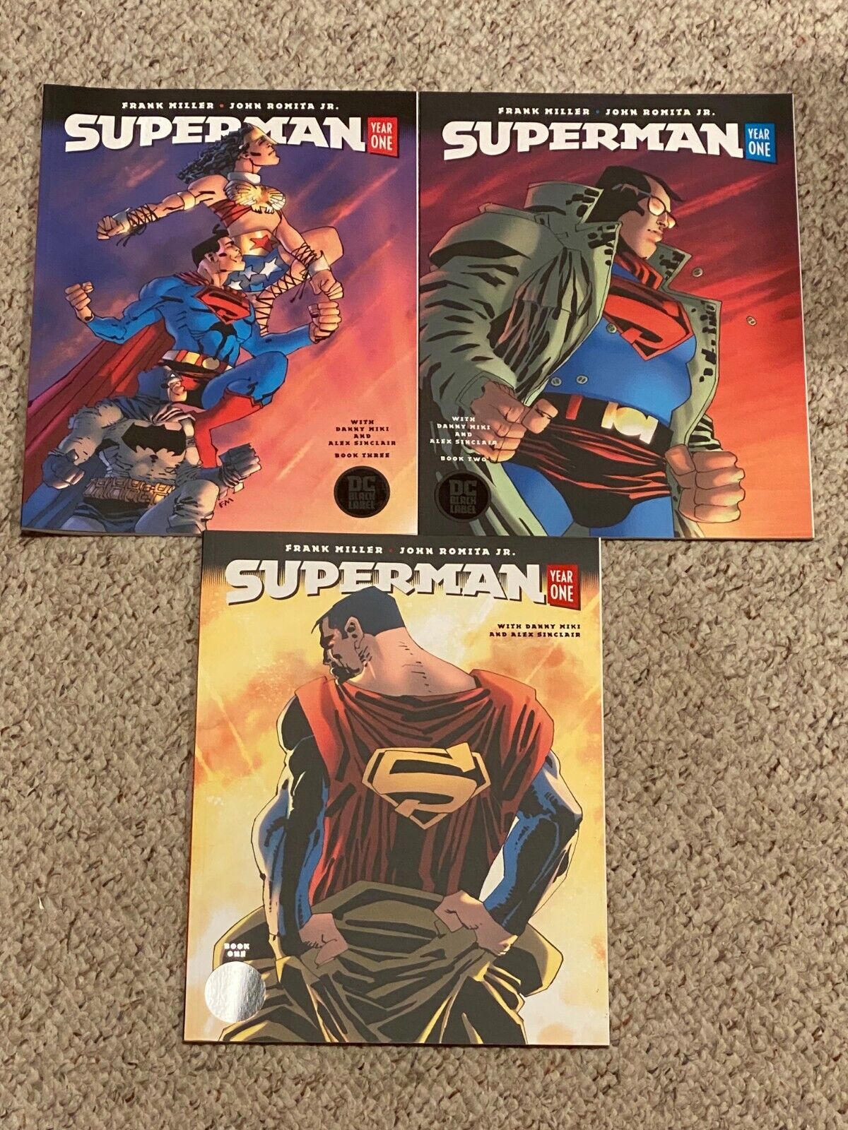 SUPERMAN YEAR ONE BOOKS #1-3 OVERSIZED ISSUES FRANK MILLER EXCELLENT CONDITION