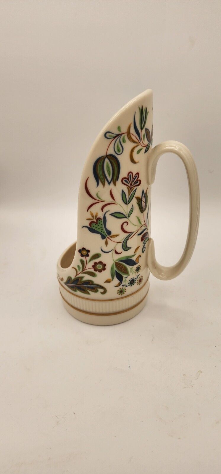 Lenox Nantucket Collection Candlestick Holder Floral Design Handle Porcelain