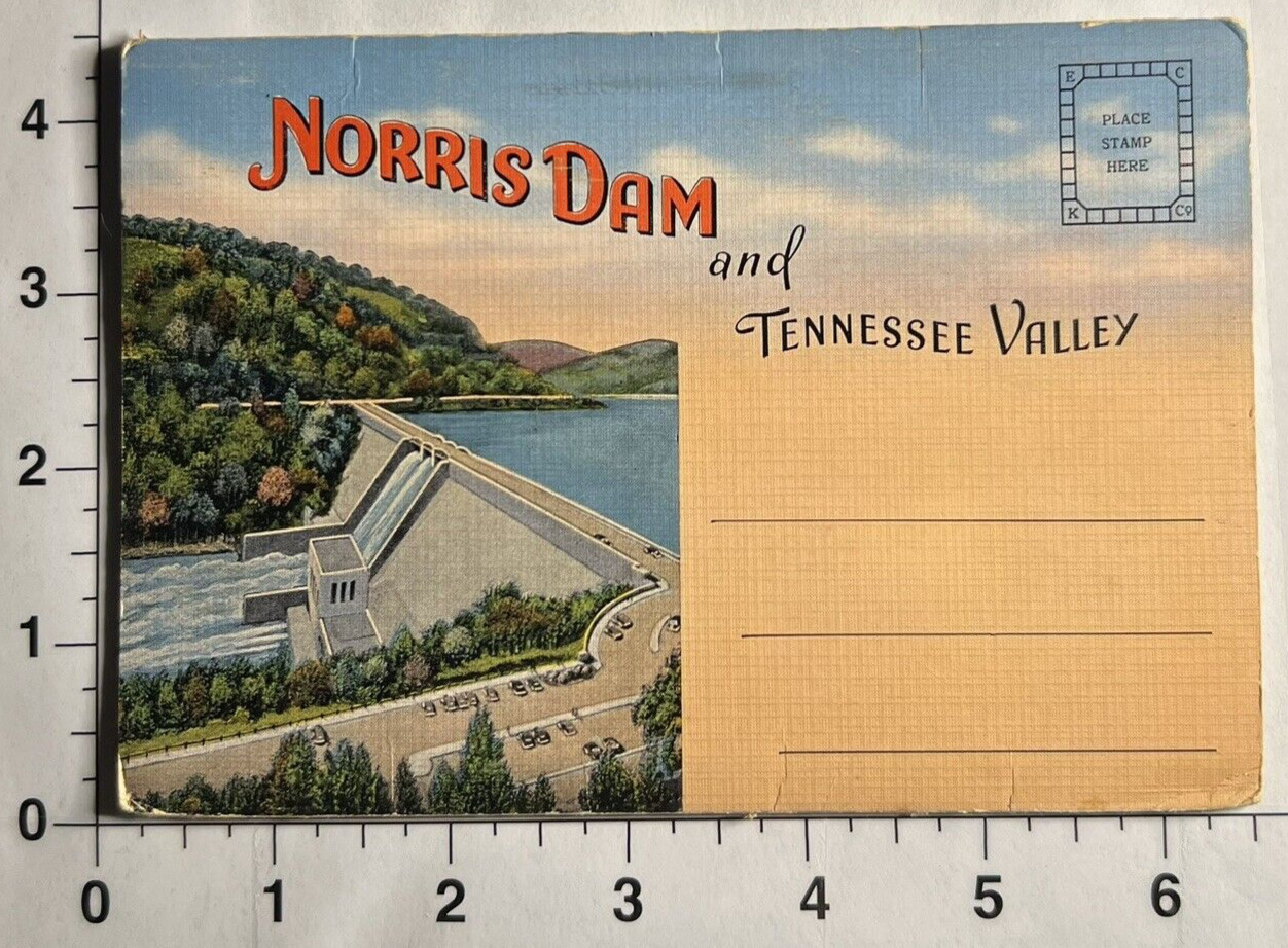 Antique Postcard Souvenir Folder Norris Dam and Tennessee Valley Vintage c1930s