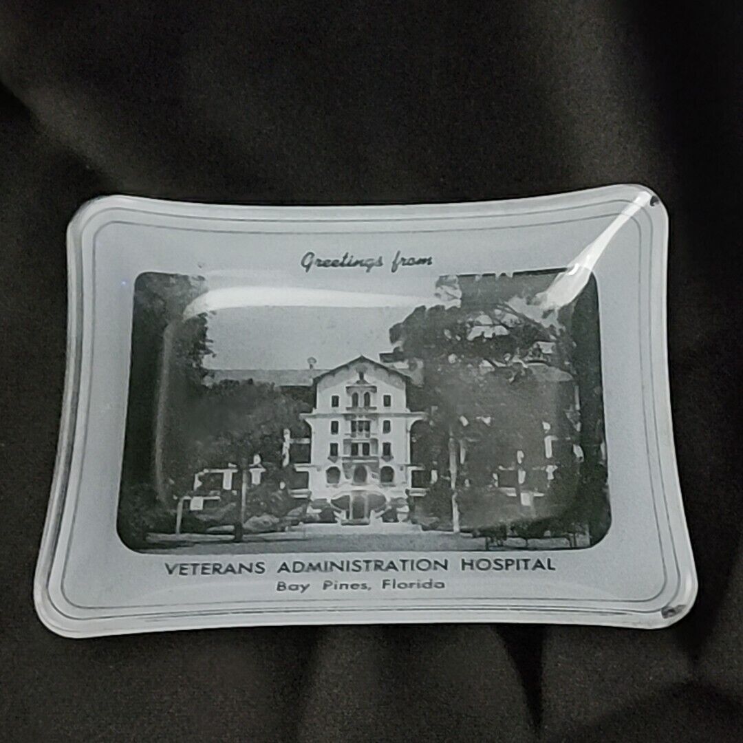 Veterans Administration Hospital Glass Trinket Dish Bay Pines FL Collectible 
