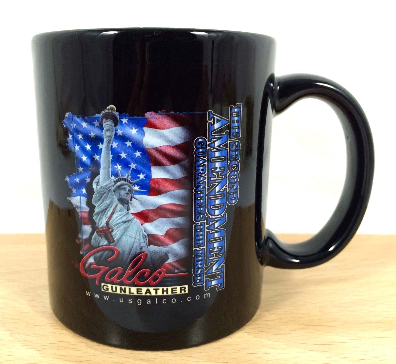 Galco GUN LEATHER 2nd Amendment Guarantee the 1st Rights USA Flag Ceramic MUG