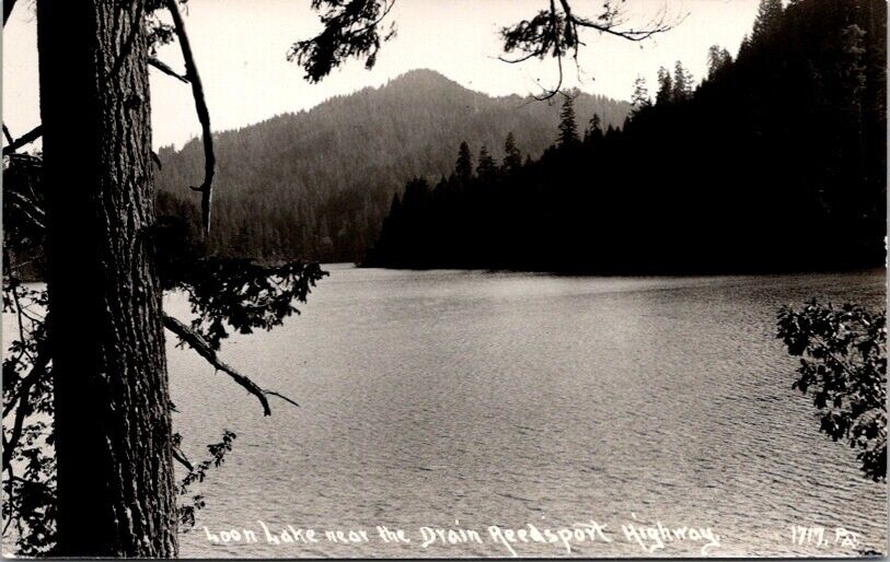 Vintage RPPC Postcard Loon Lake  Drain Reedsport Highway OR Oregon          Z134