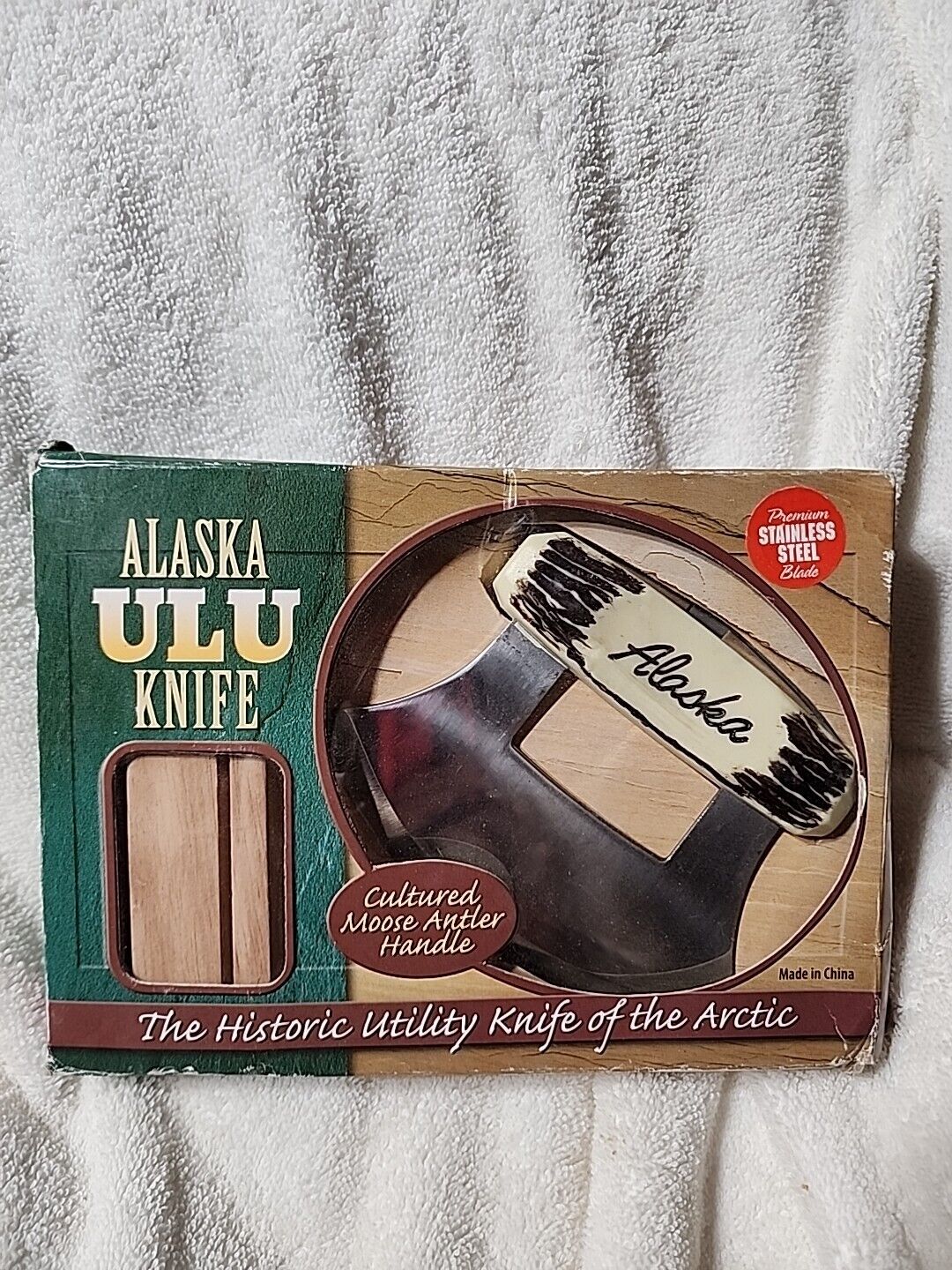 Alaskan Ulu Knife Hand Made Arctic Inupiat Bone MOOSE Antler Handle 6