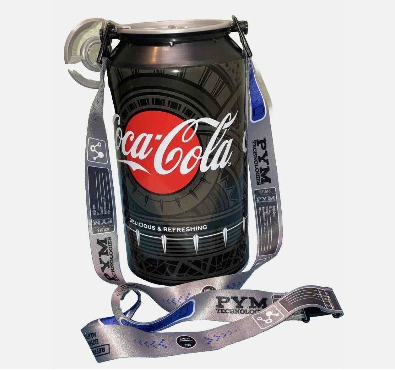 NEW Giant Black Panther Coca-Cola Can Sipper Cup Pym Tasting Lab Avengers Campus