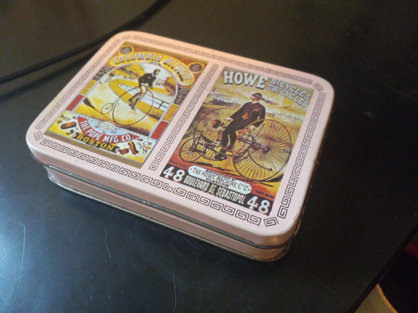 Vintage 1981 Columbia and Howe Bicycles Collector Double Deck Card Tin