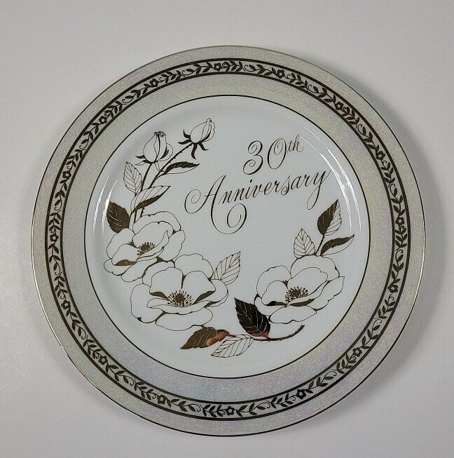Vintage 30th Anniversary George Plate Silver Trim Made In Japan 10.25” 