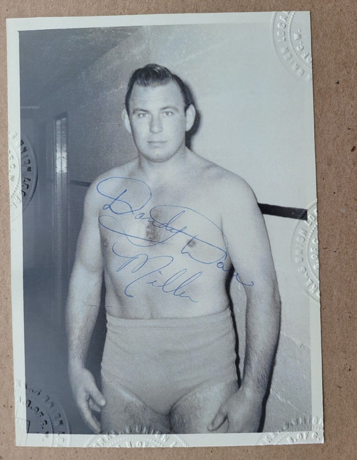 Dandy Dan Miller 1950s to 70s Wrester Signed Photo Wrestling