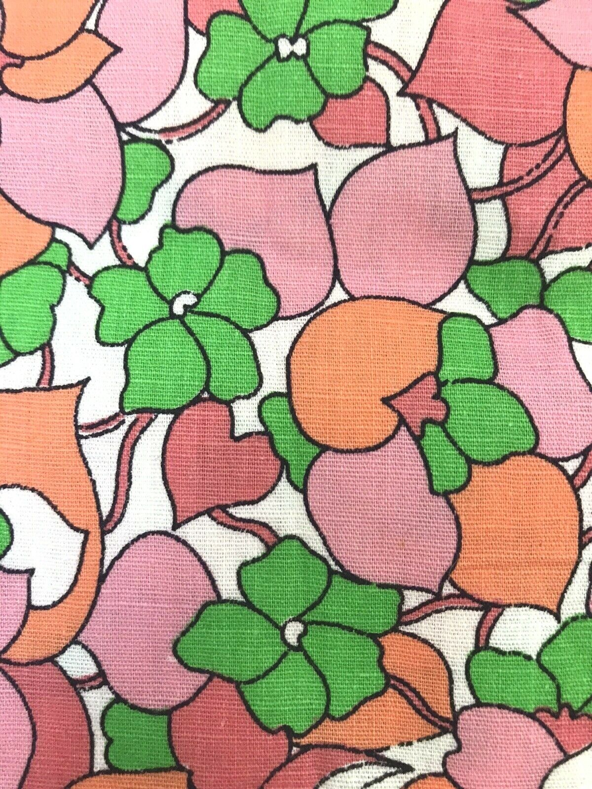 Vintage Quilters Cotton Fabric Pink Orange Green 9