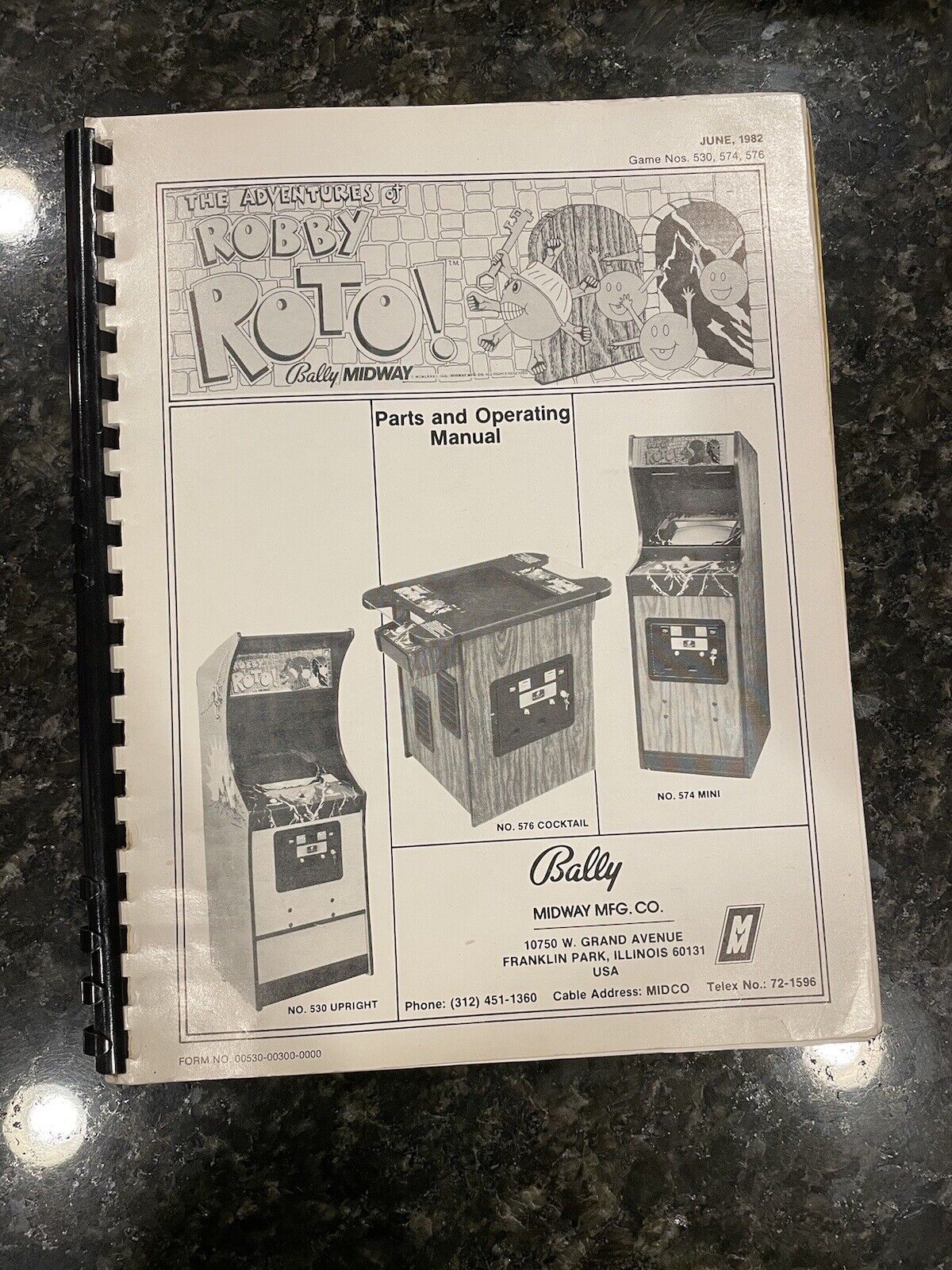 Bally Midway The Adventures Of Robby Roto Original Parts And Operating Manual