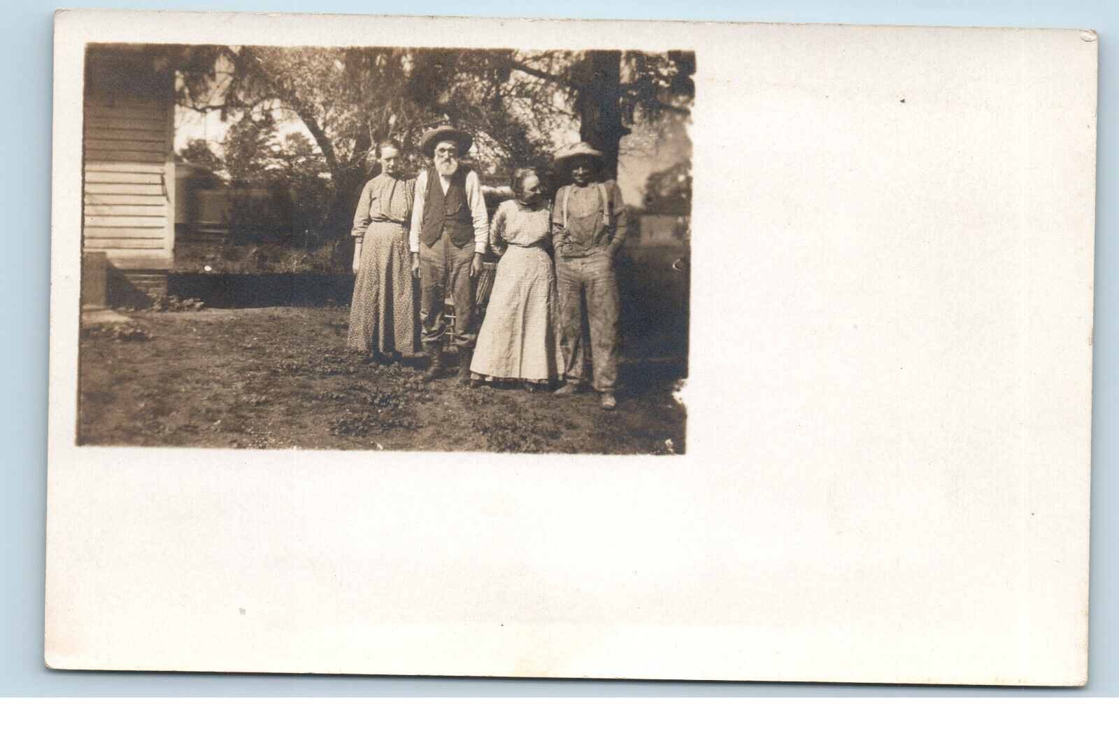 Hillbilly Family Early 1900s Vintage RPPC Real Photo Postcard D77