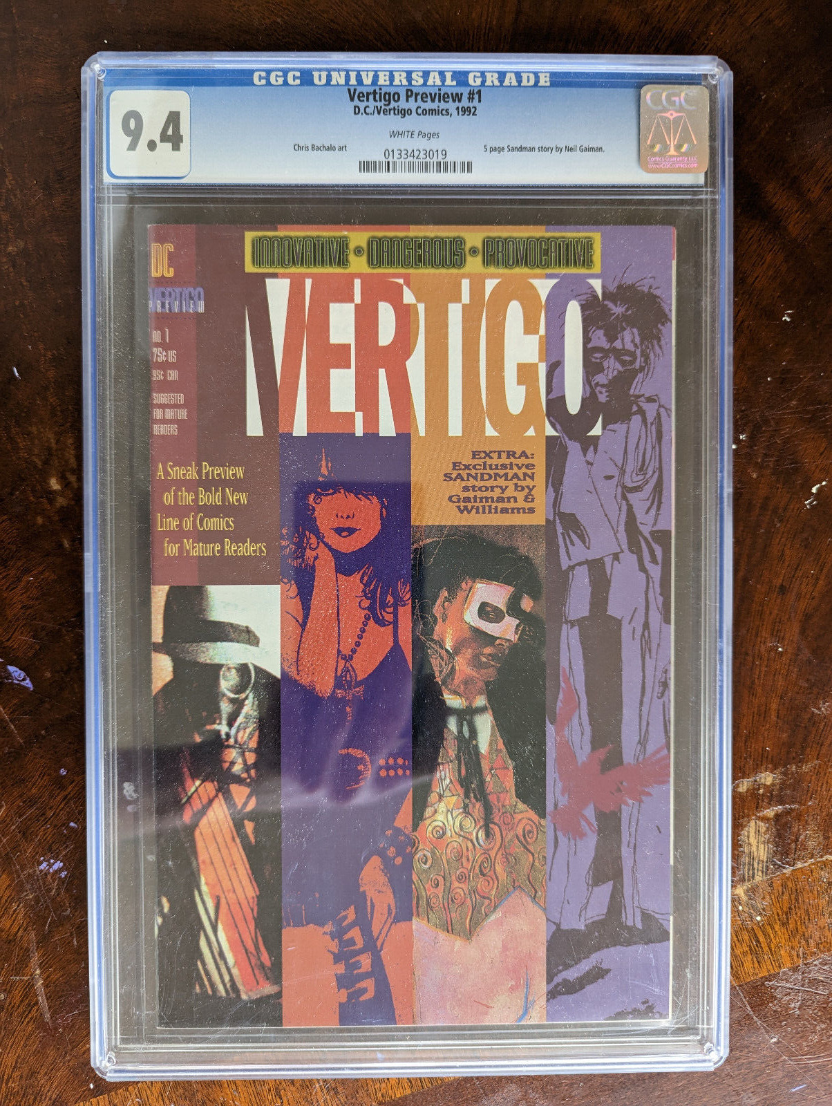 Vertigo Preview #1 CGC 9.4 Sandman Death Neil Gaiman Story DC Comic 1992 WHITE P