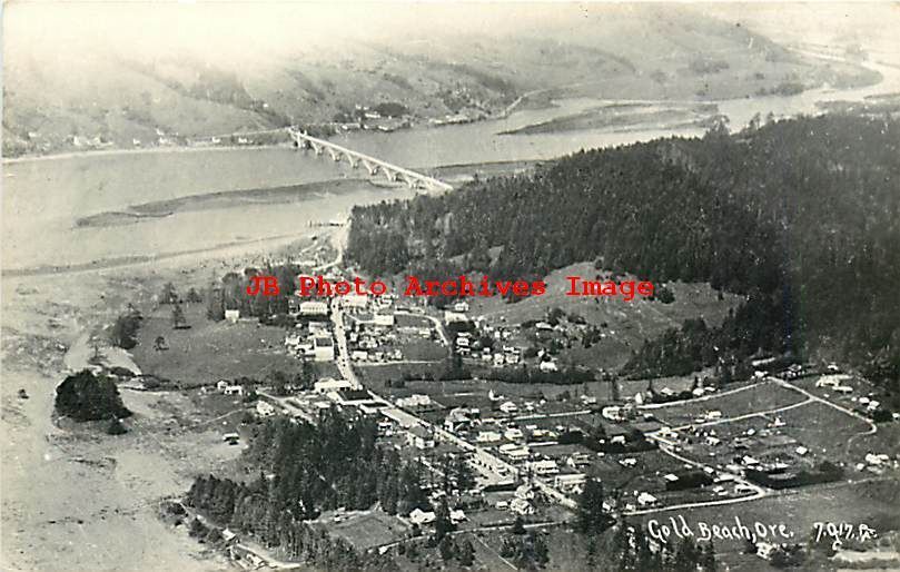 OR, Gold Beach, Oregon, RPPC, Aerial View Of City, Patterson Photo No 7017