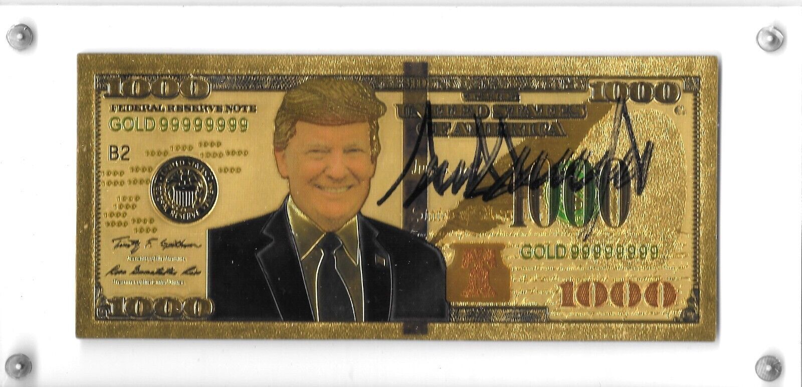 DONALD TRUMP • Rare Autographed Thousand Dollar Bill~ Hologram/COA~ Case