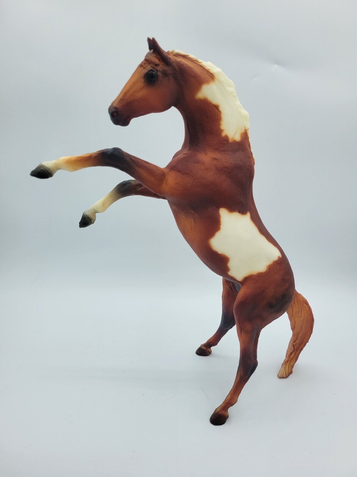 Vintage Peter Stone Model Chestnut Pinto Paint Rearing Horse 