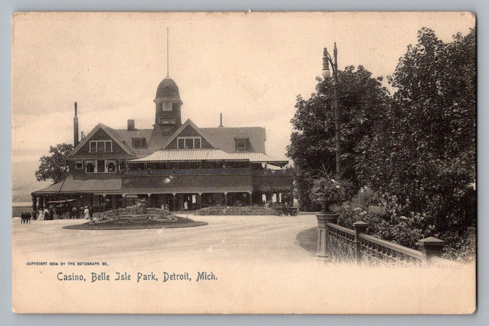 Detroit Michigan MI Casino Belle Isle Park Antique Postcard c1904
