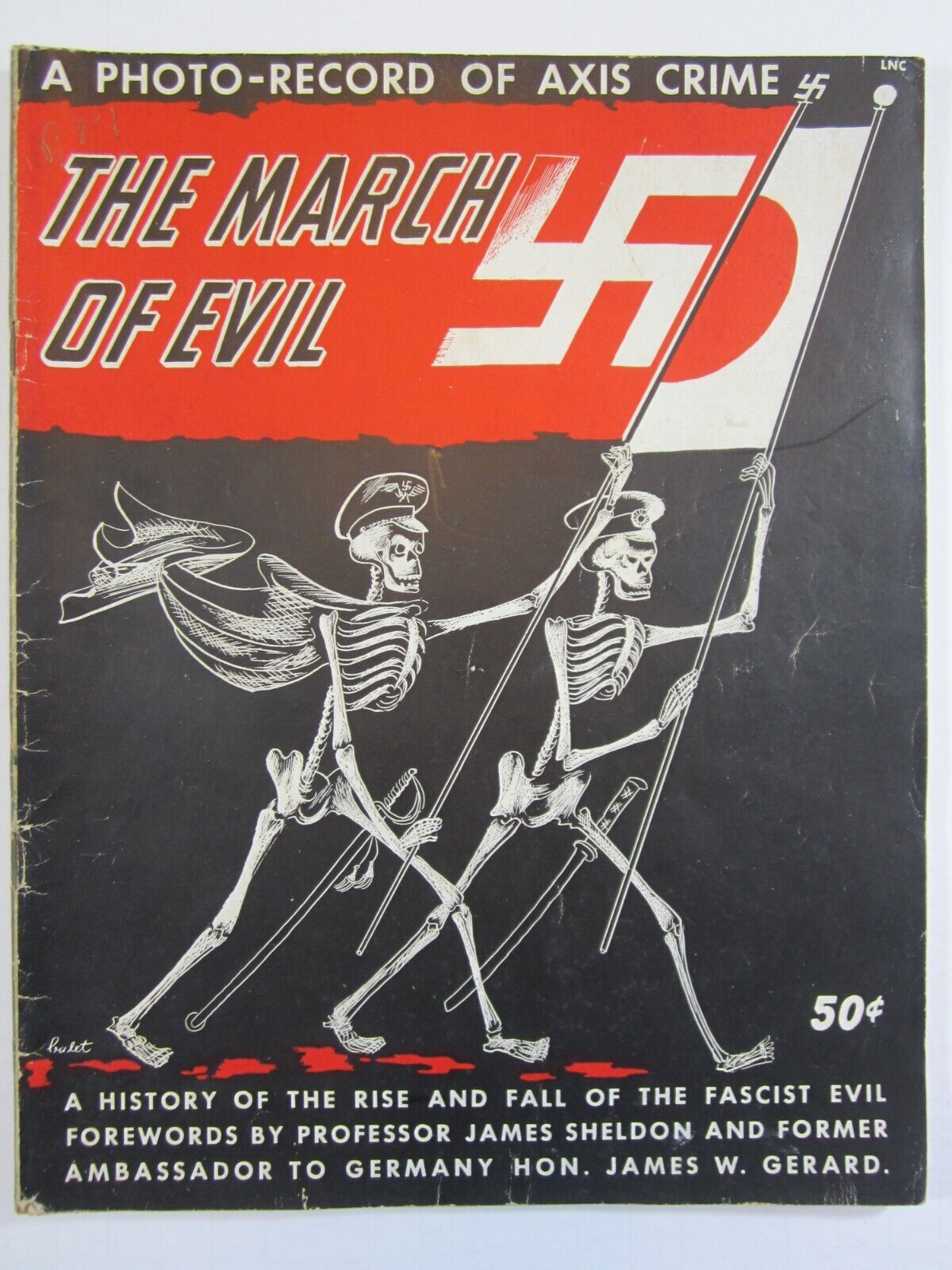 The March of Evil 1945 VG  Balet Skeleton Cover Photo-Record of Axis WW2 Crime