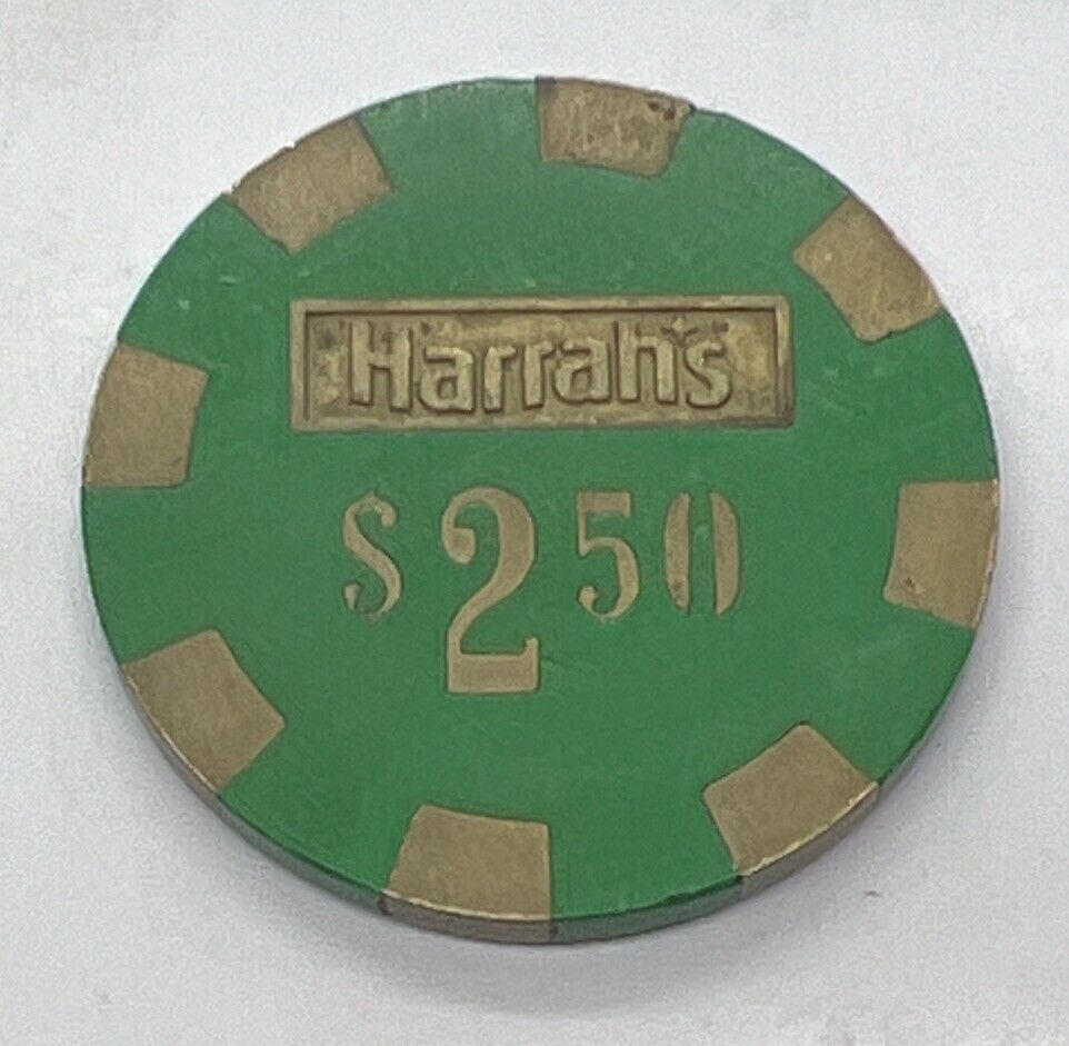 Harrah\'s Casino Reno Lake Tahoe Nevada NV $2.50 Chip PMSC Brass 1980s