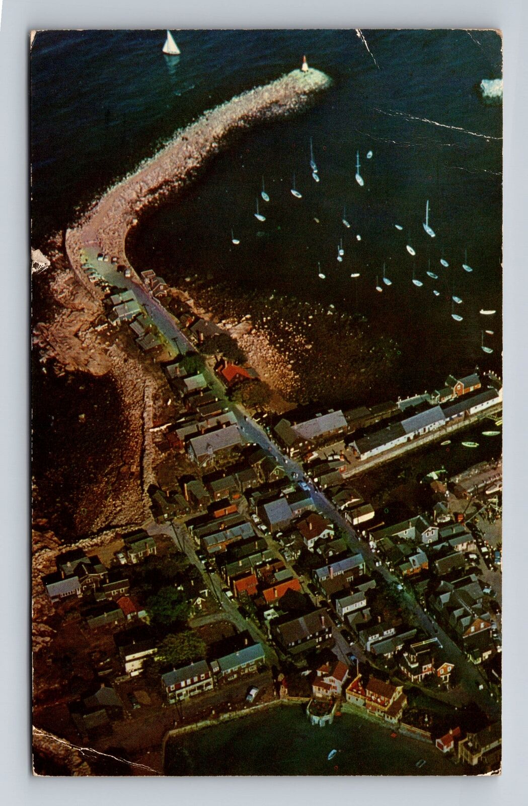 Cape Ann MA-Massachusetts, Bearskin Neck, Rockport, Vintage c1962 Postcard